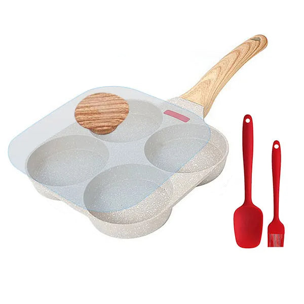 Verdickte Omelette-Ei-Bratpfanne mit Deckel Antihaft 4 Tassen Pfannkuchenpfanne | Brehn