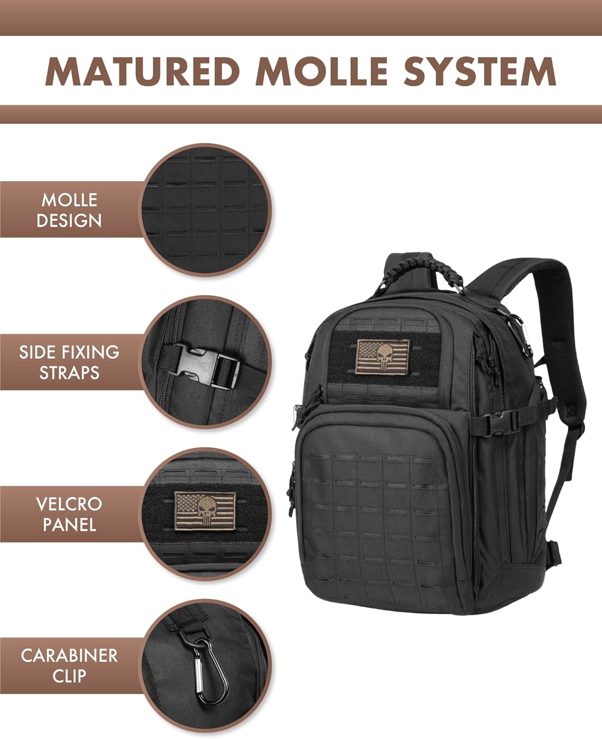 35L Outdoor Tactical Backpack mit Molle-System und Laptop-Aufbewahrung | Brehn