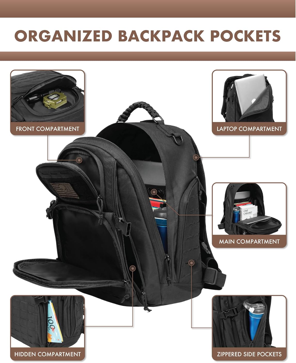 35L Outdoor Tactical Backpack mit Molle-System und Laptop-Aufbewahrung | Brehn