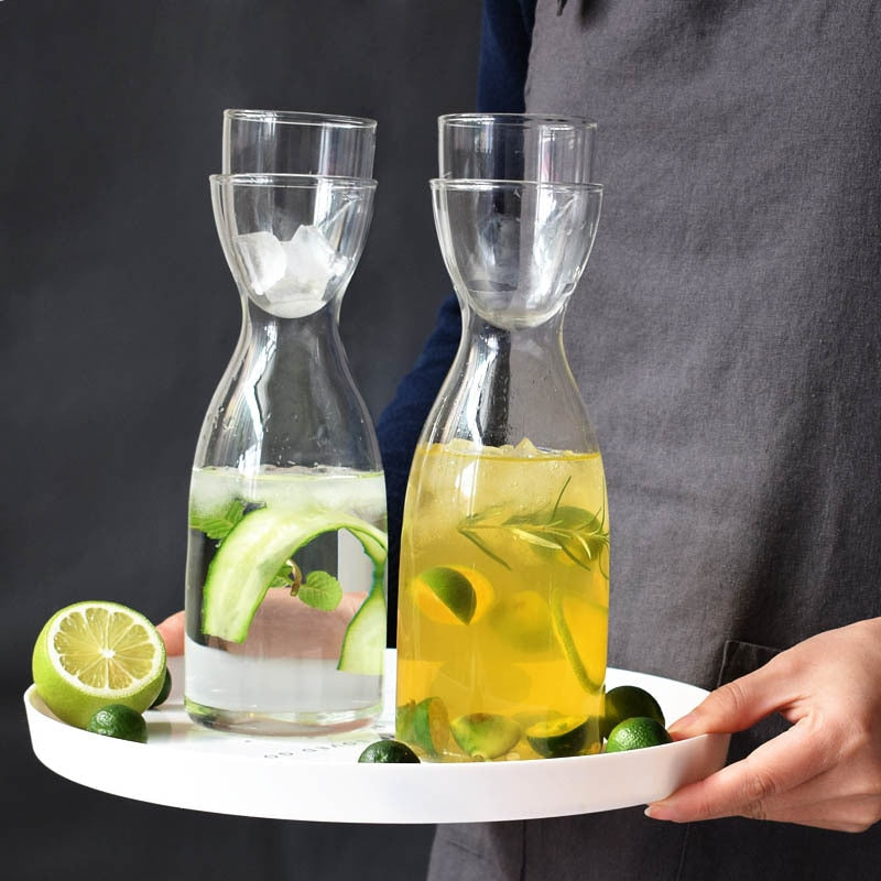 Transparente Glasbecher Kreative Glas Hitze- und Kältebeständige Wasserkanne | Brehn