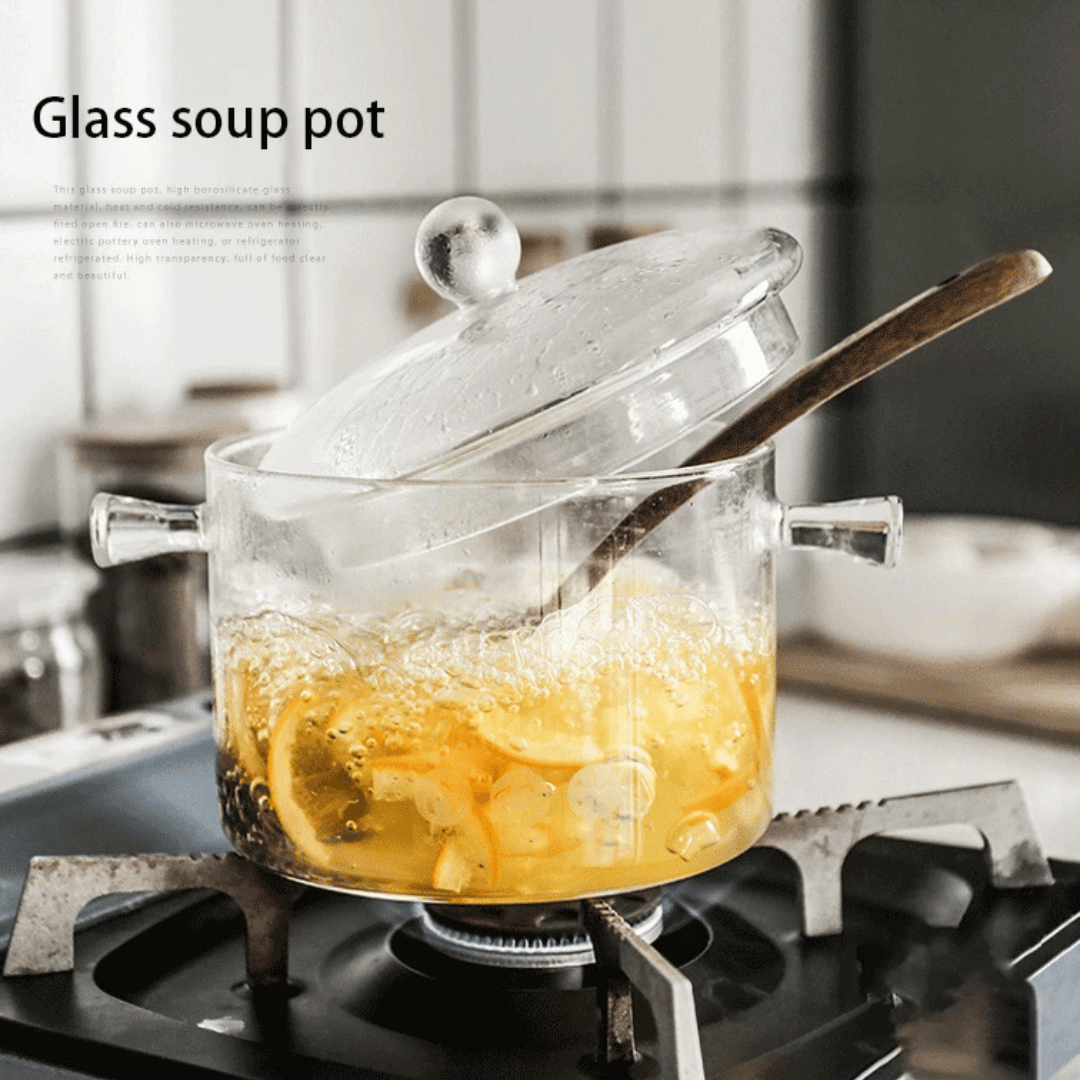 Transparenter Glas-Suppentopf Haushaltsküche Kochsaucepfanne Kochgeschirr | Brehn