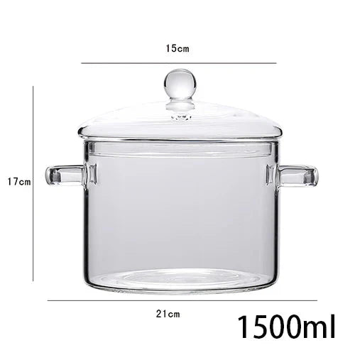 Transparenter Glas-Suppentopf Haushaltsküche Kochsaucepfanne Kochgeschirr | Brehn
