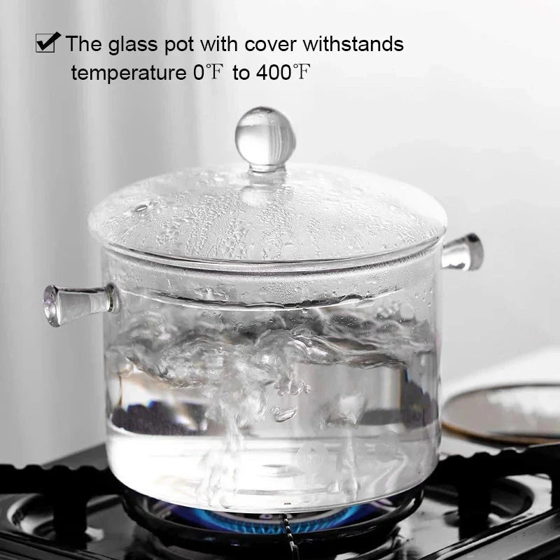 Transparenter Glas-Suppentopf Haushaltsküche Kochsaucepfanne Kochgeschirr | Brehn