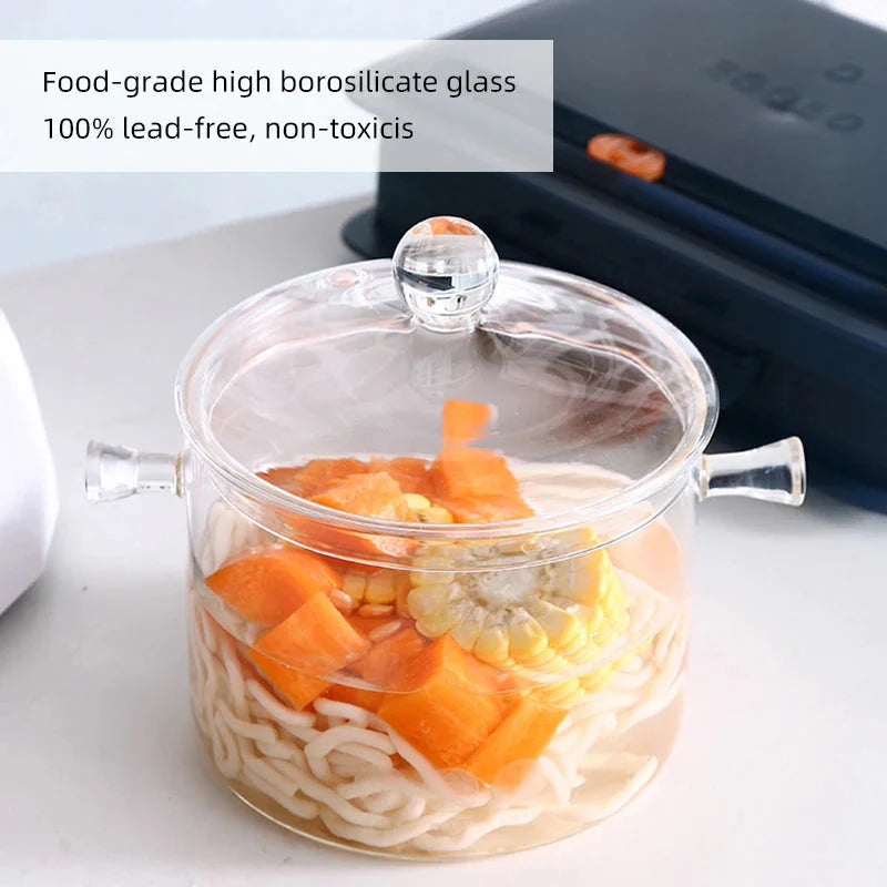 Transparenter Glas-Suppentopf Haushaltsküche Kochsaucepfanne Kochgeschirr | Brehn