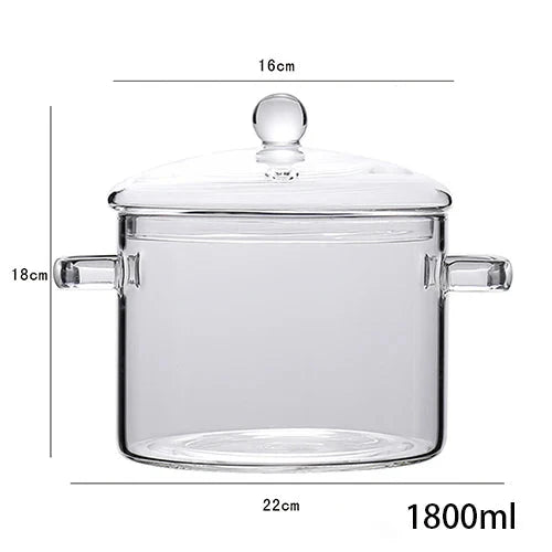 Transparenter Glas-Suppentopf Haushaltsküche Kochsaucepfanne Kochgeschirr | Brehn