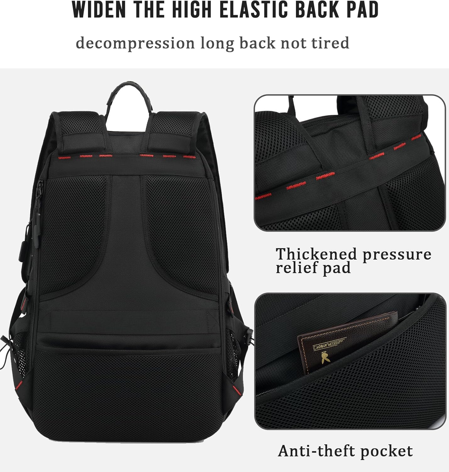 60L wasserdichter Reise-Laptop-Rucksack mit USB-Anschluss und Schuhfach | Brehn