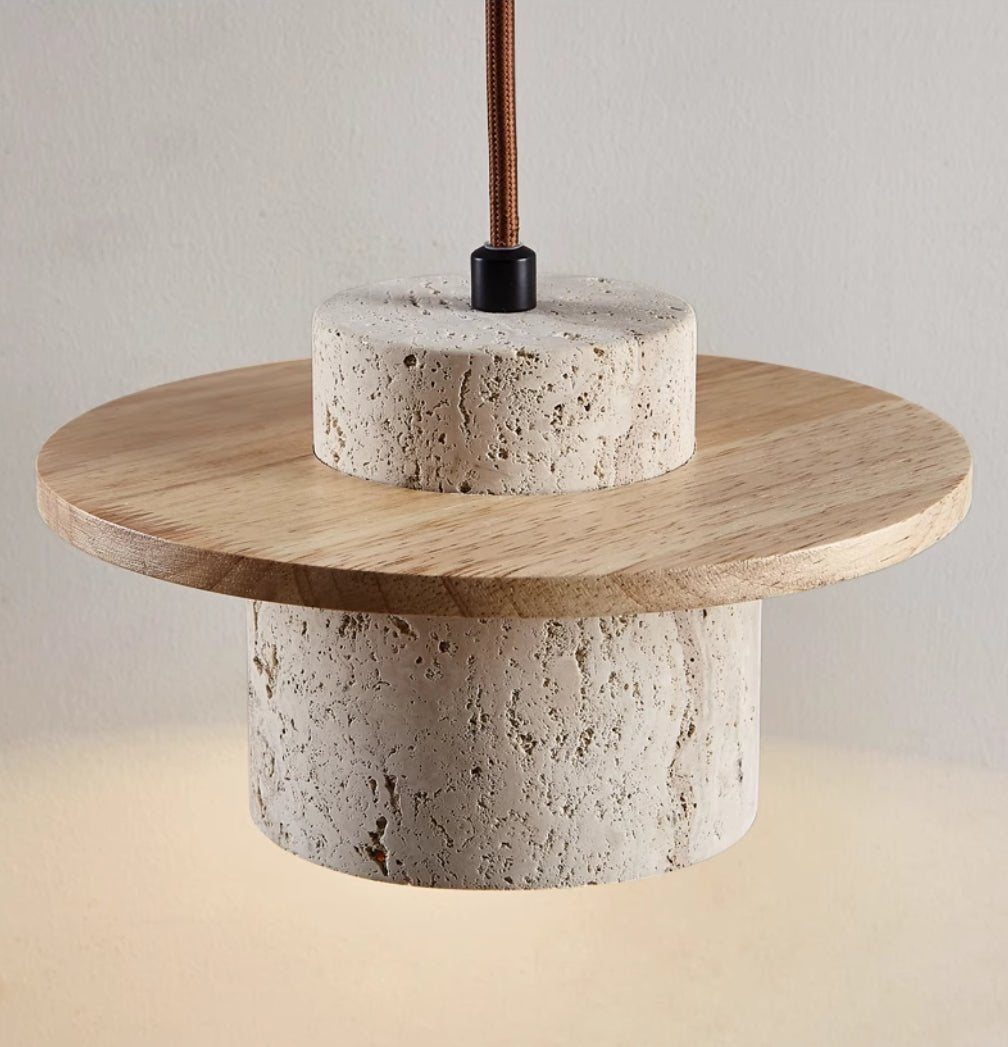 Brehn | Travertin Pendelleuchte für natürlichen Luxus - StoneGlow