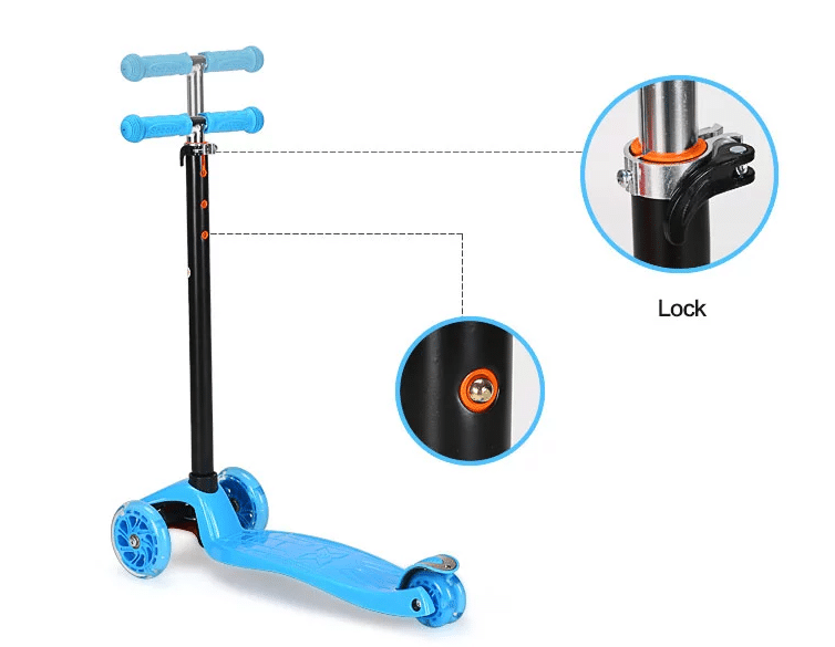 Roller 3 Räder mit LED-Licht (Blau oder Pink) | Brehn