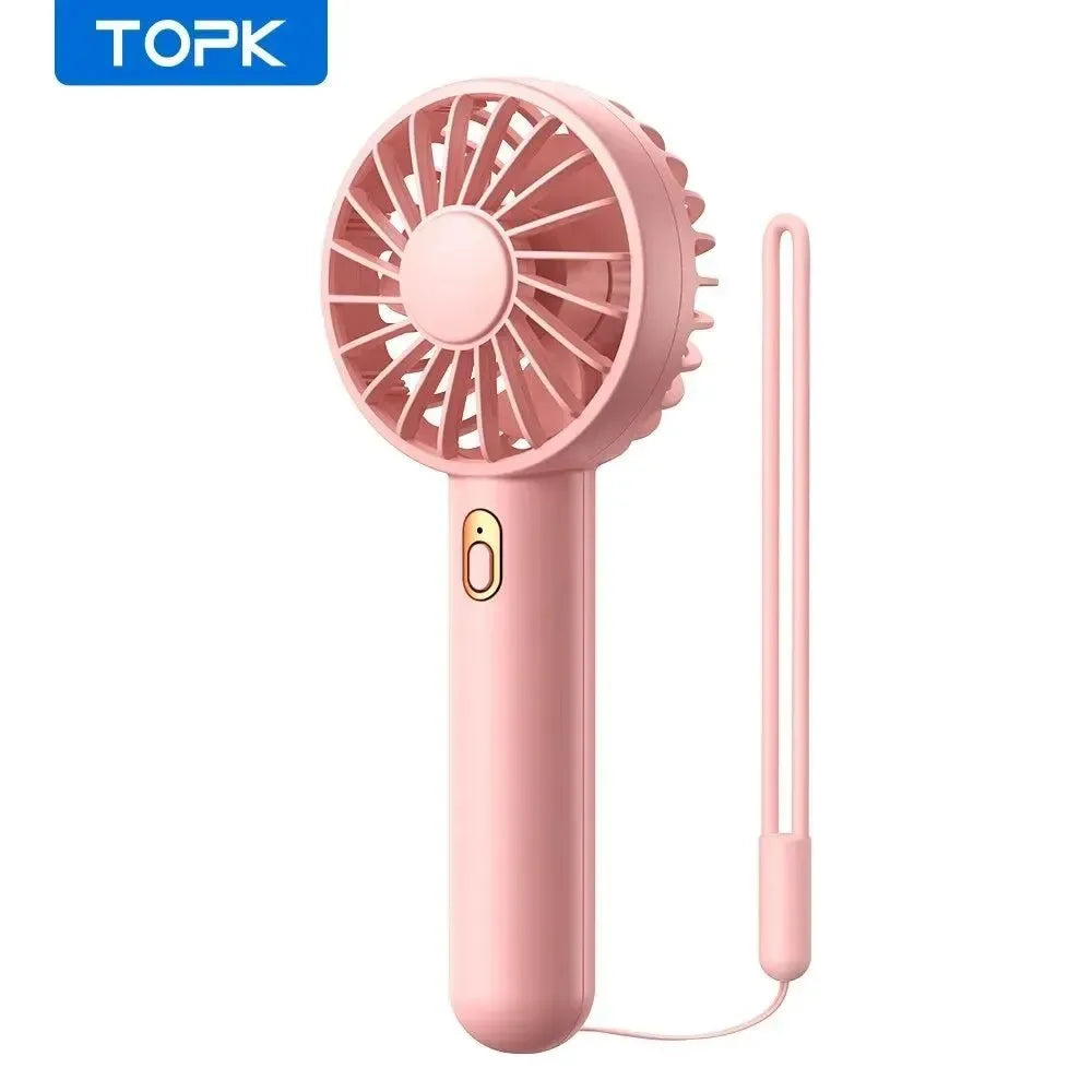 1800mAh wiederaufladbarer Mini tragbarer Ventilator - USB persönlicher Handventilator mit 3 Geschwindigkeiten für Zimmer, Camping und Innengebrauch | Brehn