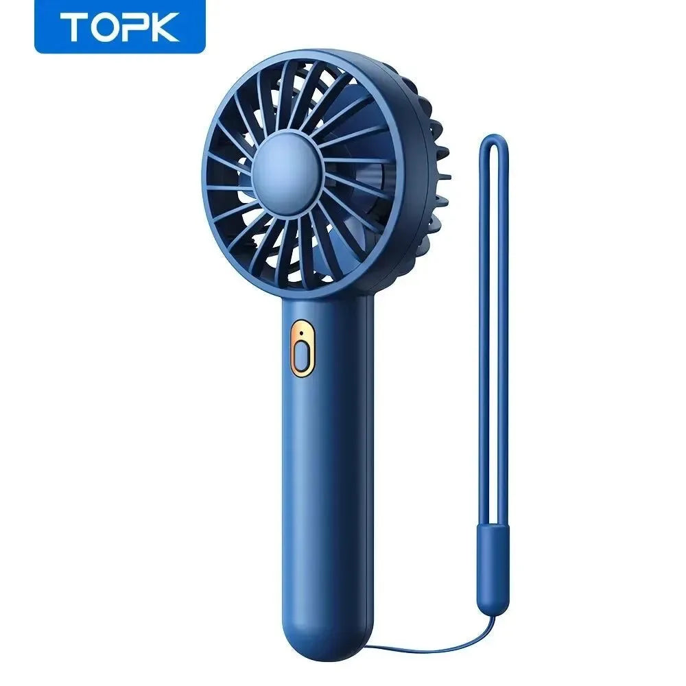 1800mAh wiederaufladbarer Mini tragbarer Ventilator - USB persönlicher Handventilator mit 3 Geschwindigkeiten für Zimmer, Camping und Innengebrauch | Brehn