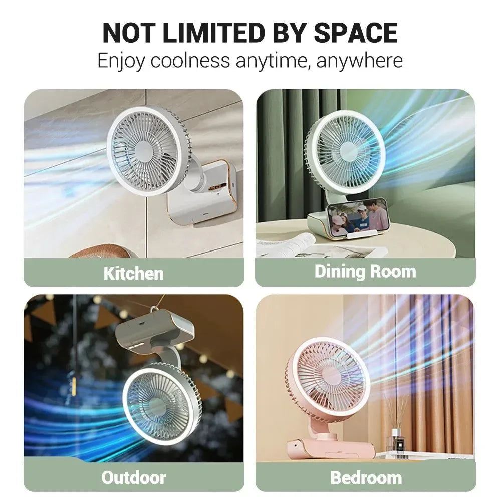 4000mAh Tragbarer Klimaanlagenventilator – Multi-Modus Stiller Kühlventilator für Zuhause & Camping | Brehn