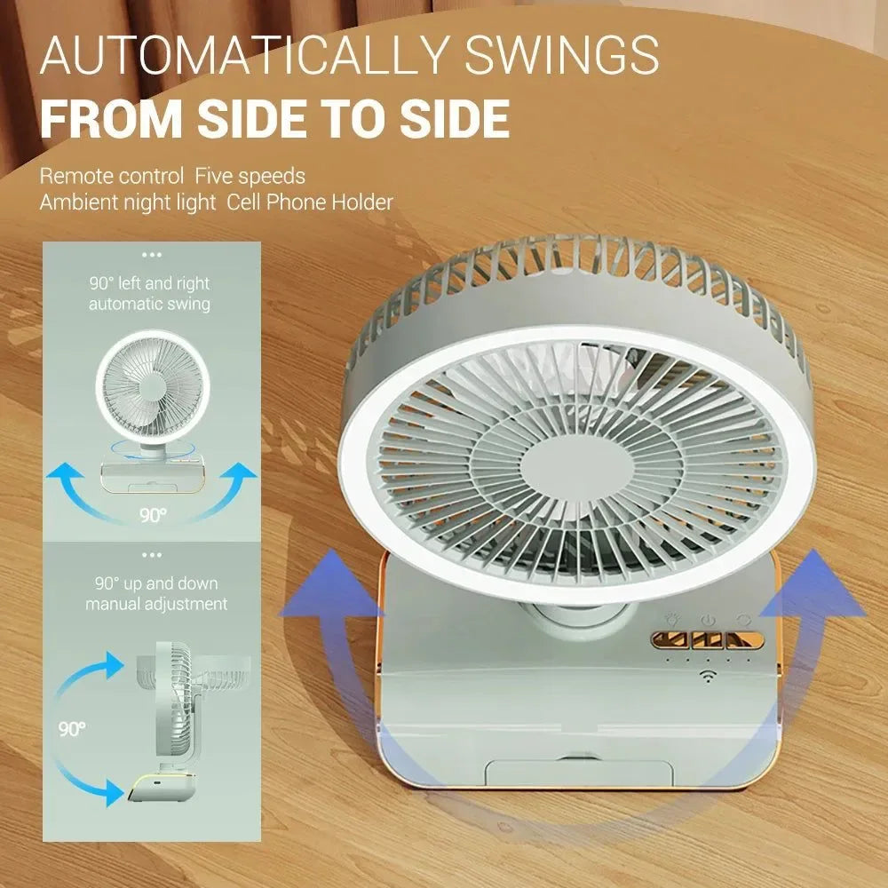 4000mAh Tragbarer Klimaanlagenventilator – Multi-Modus Stiller Kühlventilator für Zuhause & Camping | Brehn