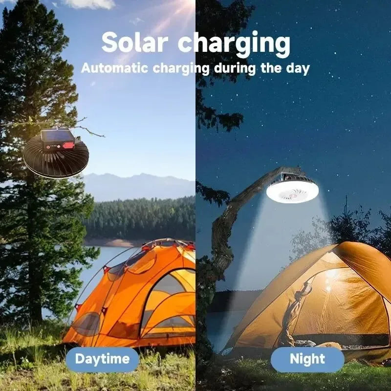 Multifunktionales Camping-Werkzeug - TYPE-C/Solarbetriebenes Lade-LED Camping Licht Ventilator | Brehn