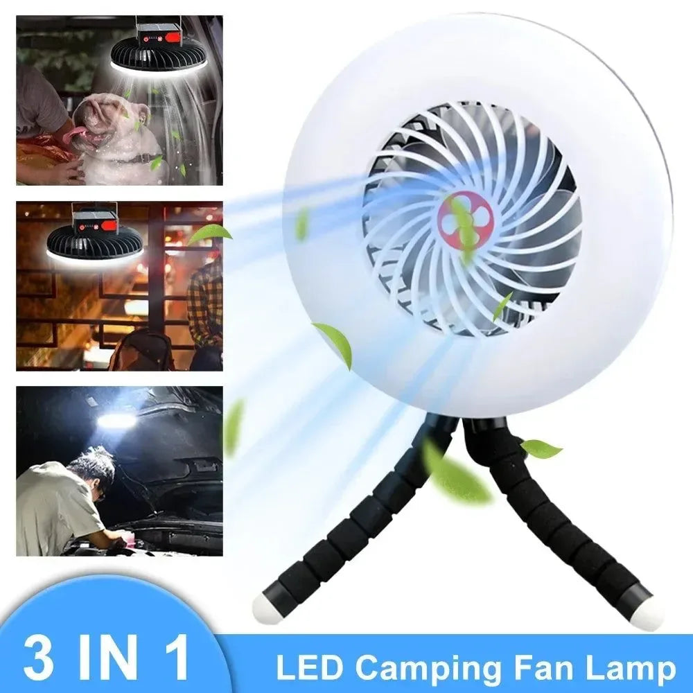 Multifunktionales Camping-Werkzeug - TYPE-C/Solarbetriebenes Lade-LED Camping Licht Ventilator | Brehn