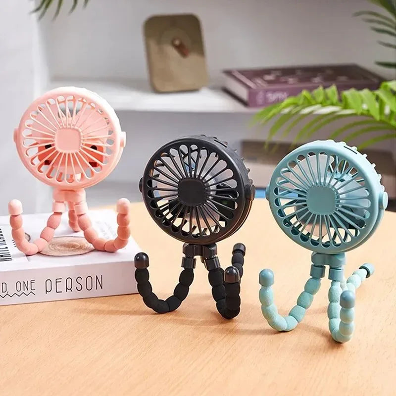Portabler Octopus Ventilator – Flexibler, vielseitig einsetzbarer USB Ventilator für Reisen, Büro & Camping | Brehn