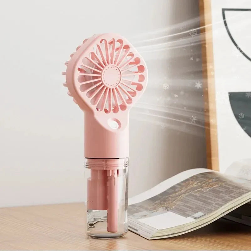 Tragbarer wiederaufladbarer Handmistventilator - Batterie betriebenes USB Mini-Klimagerät für Reisen und Outdoor-Nutzung | Brehn