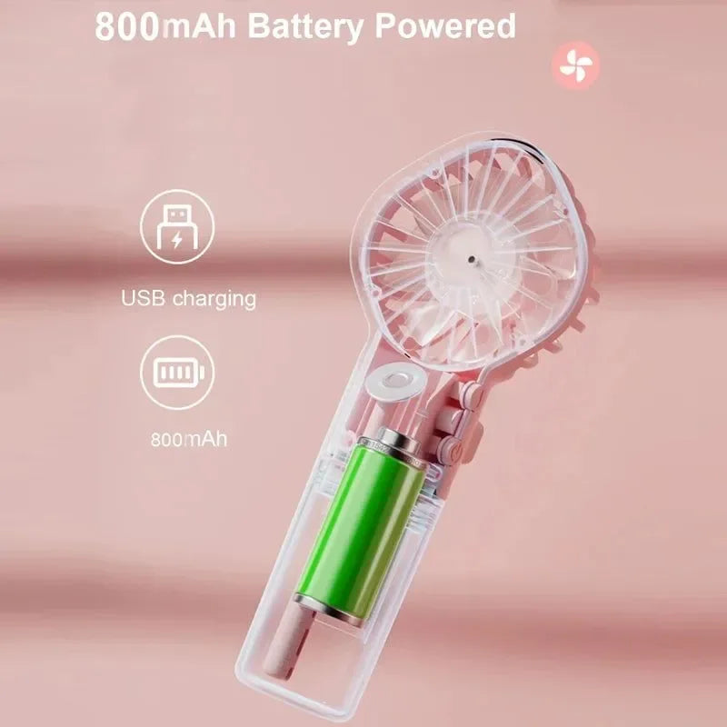 Tragbarer wiederaufladbarer Handmistventilator - Batterie betriebenes USB Mini-Klimagerät für Reisen und Outdoor-Nutzung | Brehn