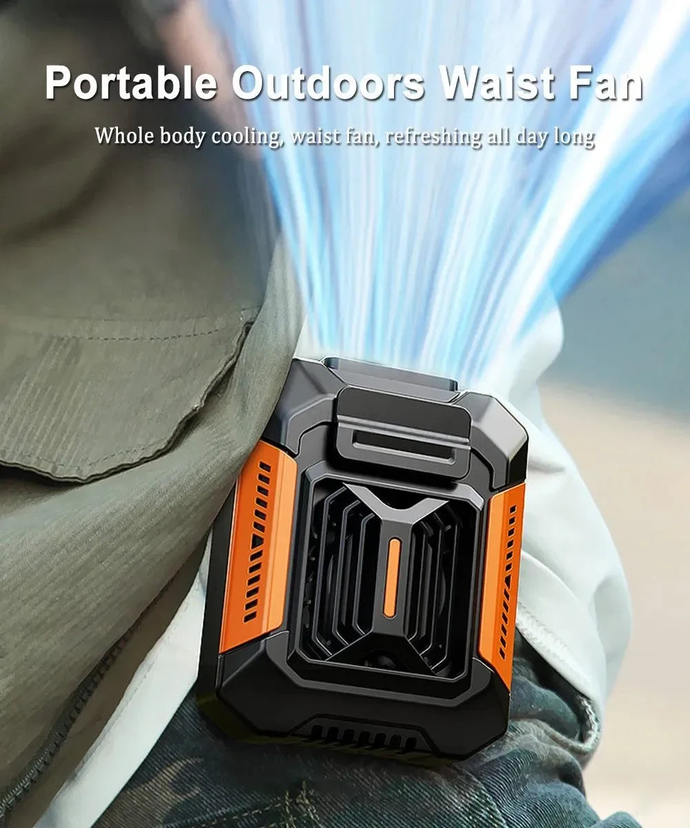 Tragbarer Taillenklemmlüfter | USB wiederaufladbarer Hängetreiber für Outdoor, Camping, Laufen, Sport | Brehn