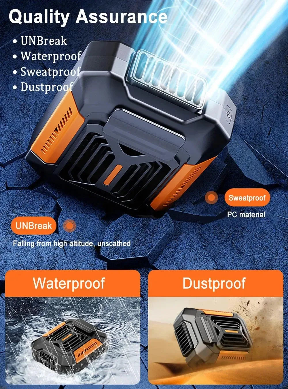 Tragbarer Taillenklemmlüfter | USB wiederaufladbarer Hängetreiber für Outdoor, Camping, Laufen, Sport | Brehn