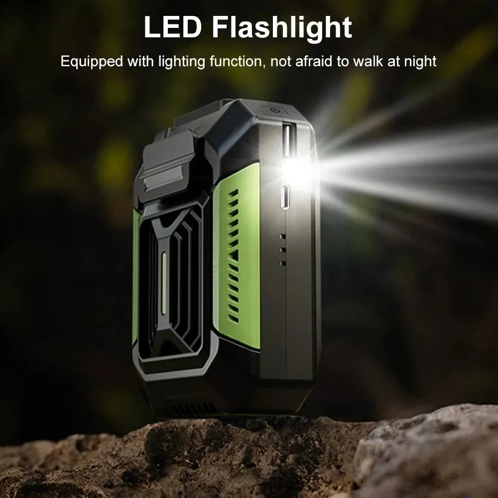 Tragbarer Taillenklemmlüfter | USB wiederaufladbarer Hängetreiber für Outdoor, Camping, Laufen, Sport | Brehn