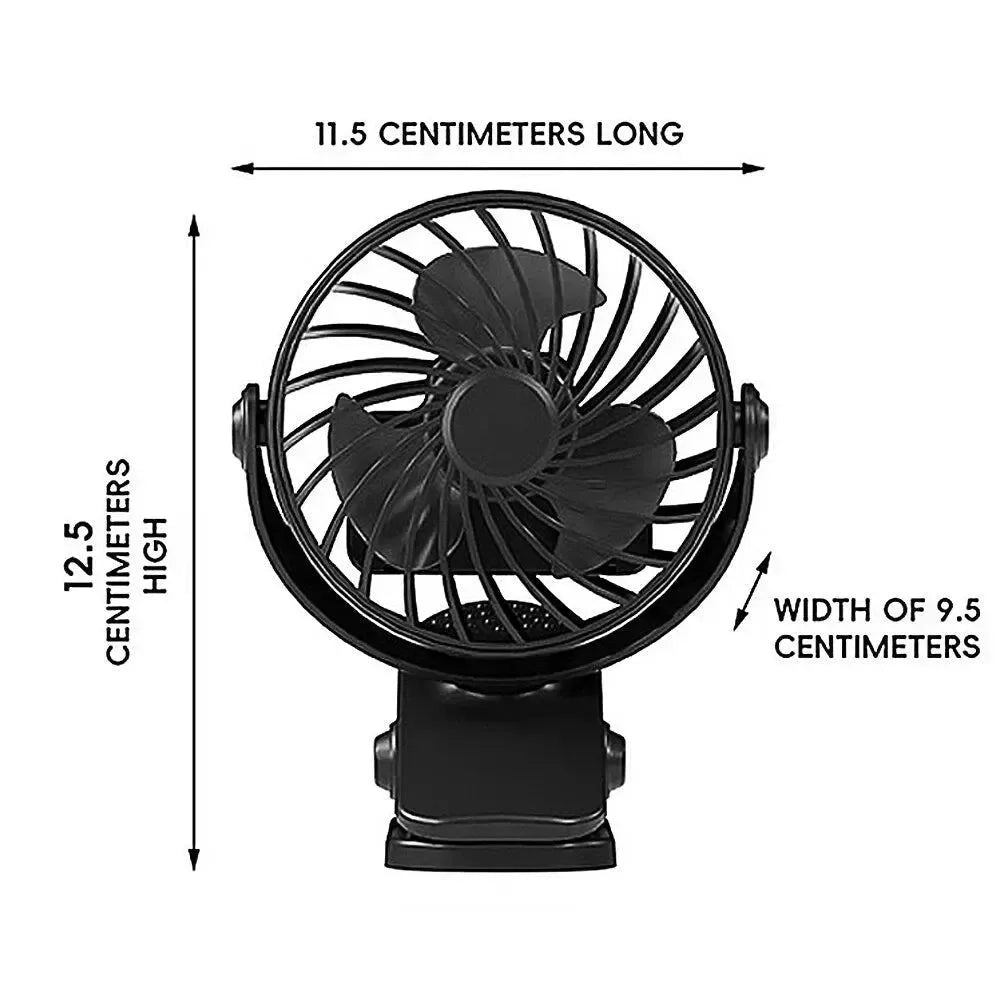 Akku 720° drehbarer Clipventilator mit Nachtlicht – Tragbare & vielseitige Kühlungslösung | Brehn