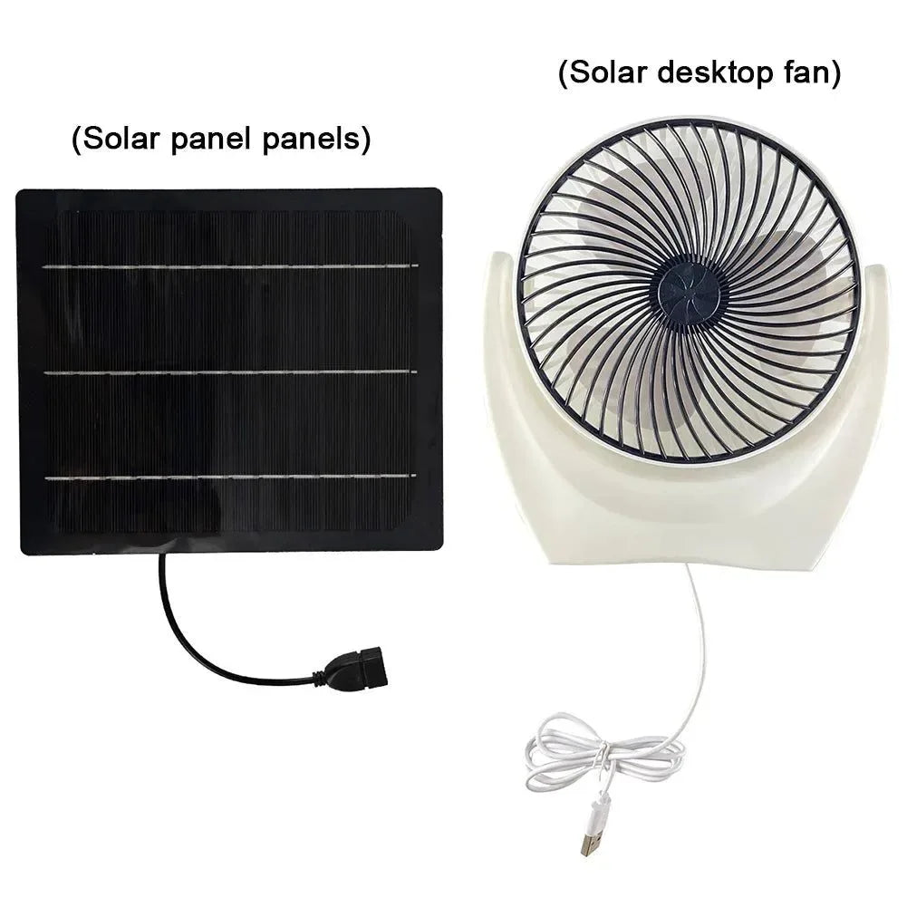 Solarbetriebener Campingventilator mit USB - Tragbarer Solarventilator für Outdoor-Camping, Wandern, Angeln, Reisen | Brehn