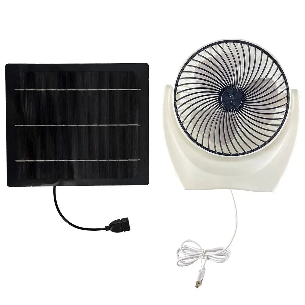 Solarbetriebener Campingventilator mit USB - Tragbarer Solarventilator für Outdoor-Camping, Wandern, Angeln, Reisen | Brehn