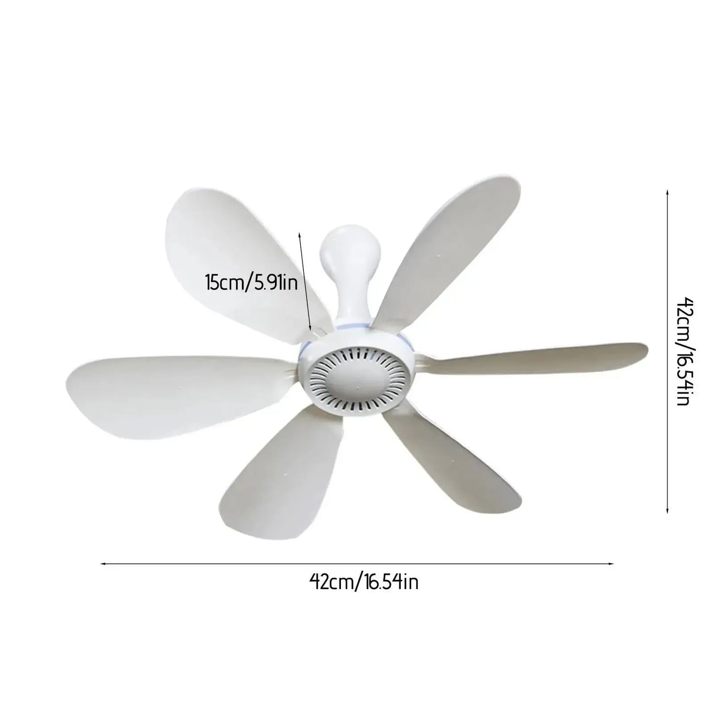 USB-betriebener 6-Blatt-Deckenventilator mit Fernbedienung – Leiser Hängev fan für Camping & Schlafzimmer | Brehn