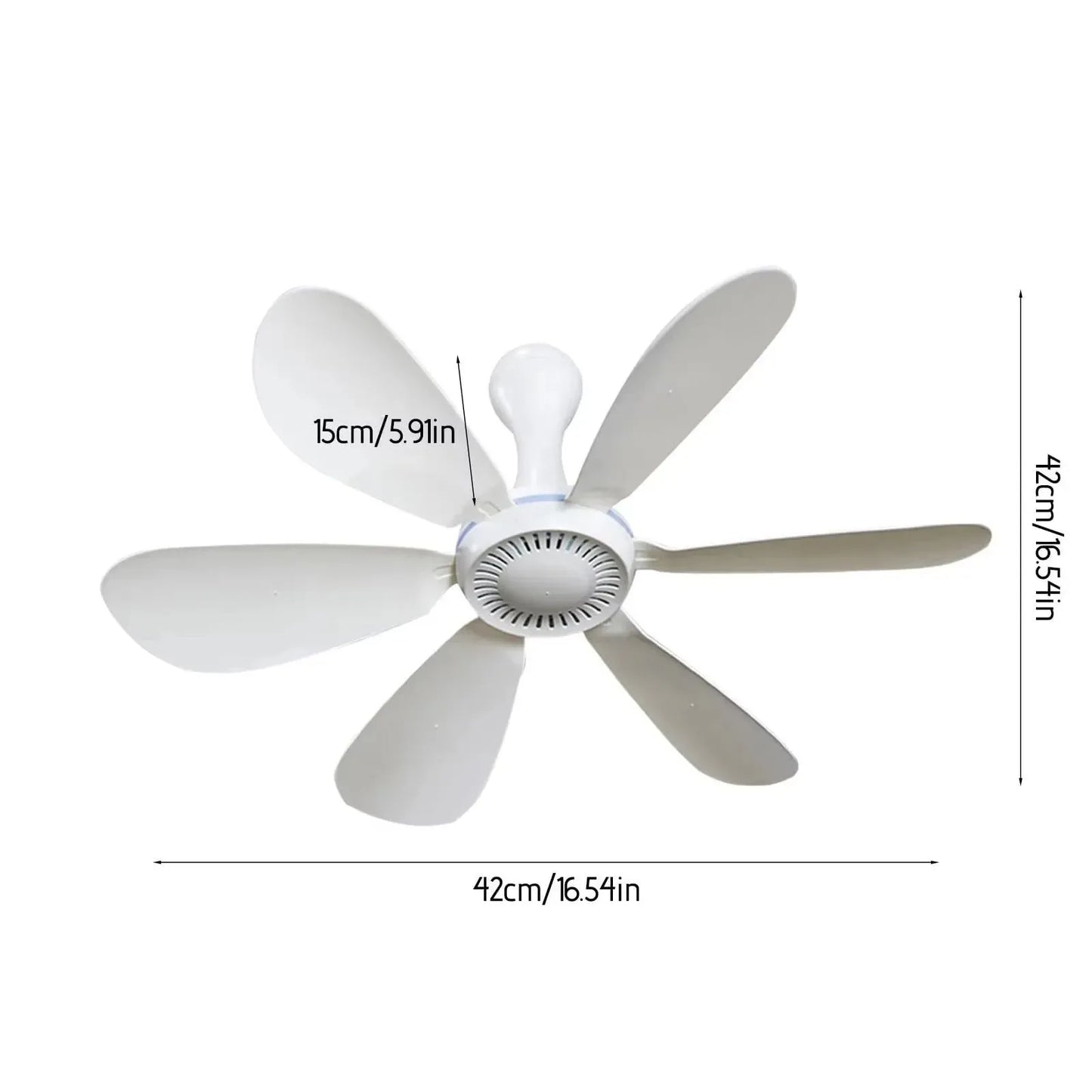 USB-betriebener 6-Blatt-Deckenventilator mit Fernbedienung – Leiser Hängev fan für Camping & Schlafzimmer | Brehn