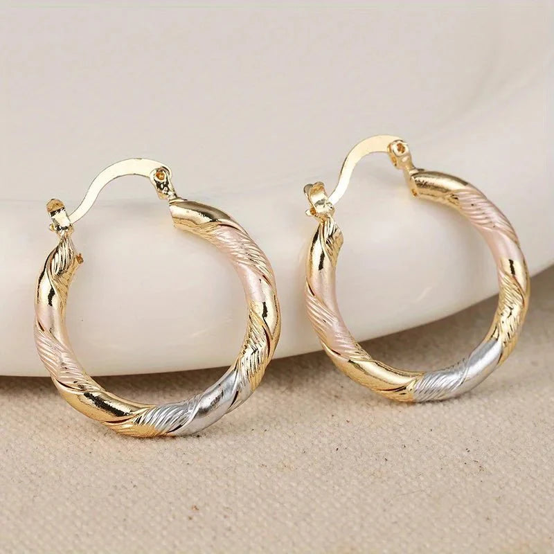 Brehn | Triple Contrast Wickel-Hoops Ohrringe