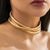 Brehn | Dreilagiger gestapelter Chunky Choker Halskette