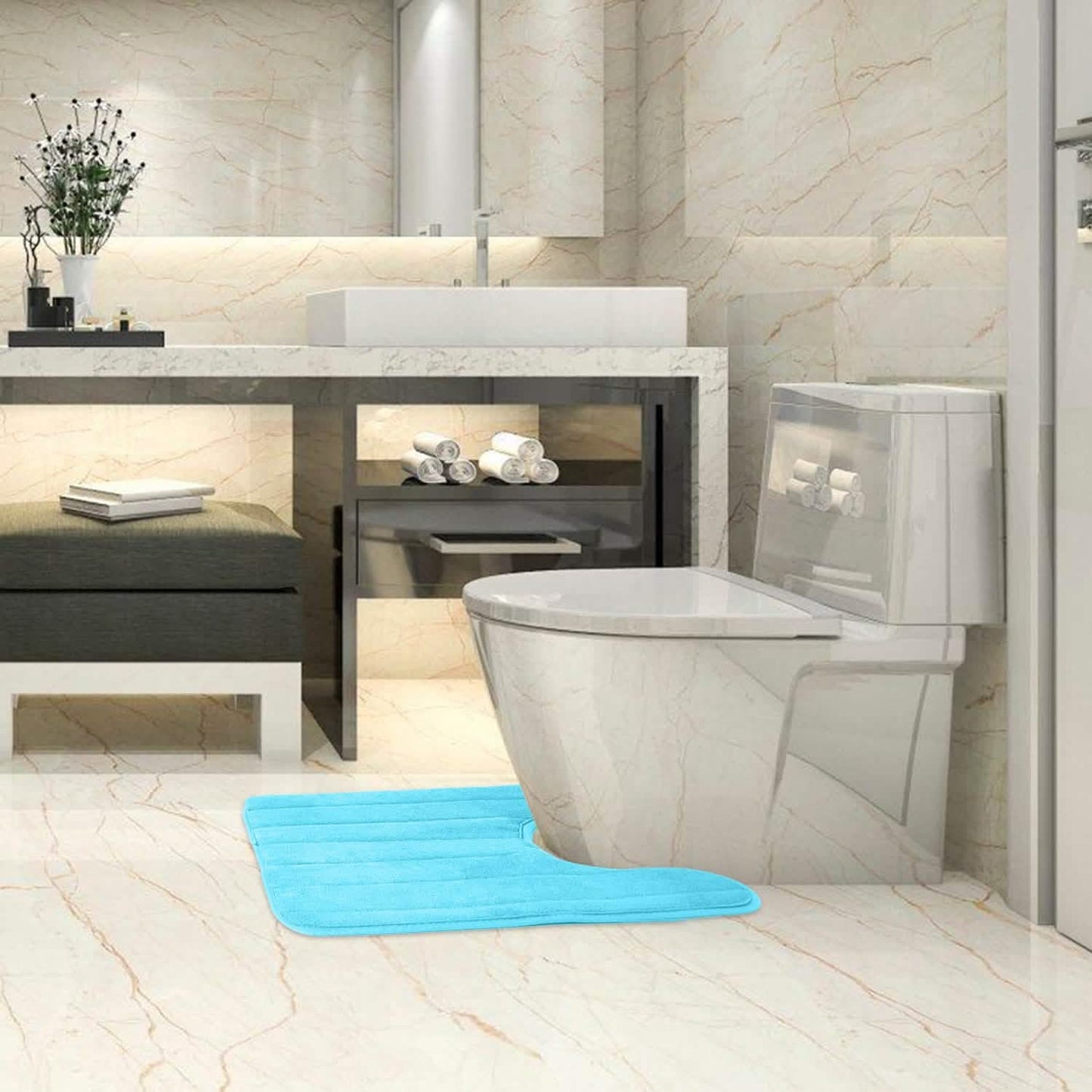 U-förmige, rutschfeste Toilettenmatte