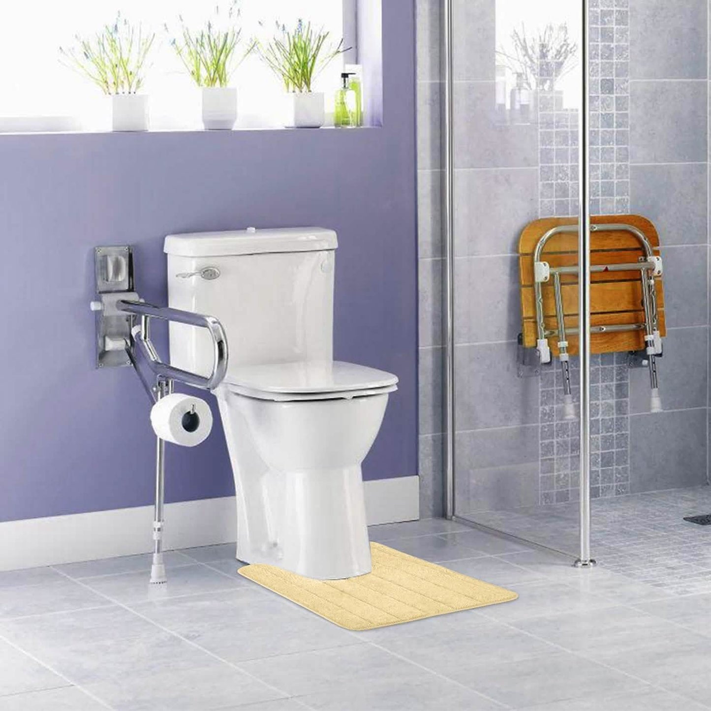 U-förmige, rutschfeste Toilettenmatte