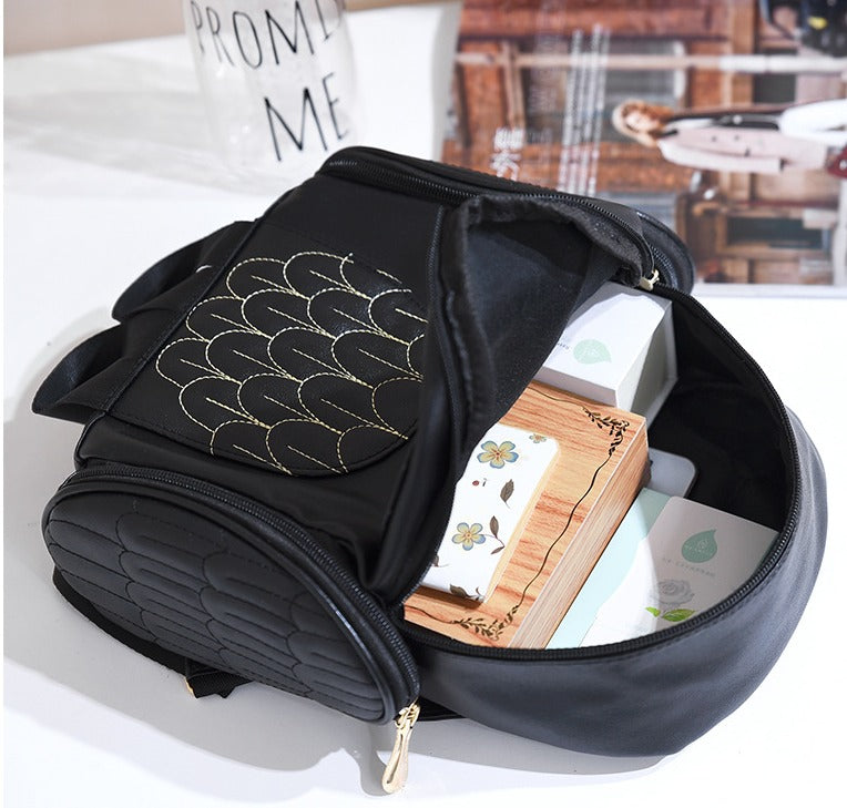 PU-Leder Eulenprint-Rucksack für Damen – Mehrfach-Taschen-Design | Brehn
