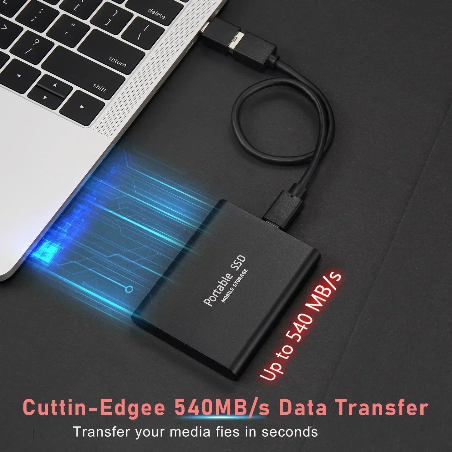 Tragbare externe SSD | Schneller USB 3.1 Typ-C-Speicher | Bis zu 128 GB