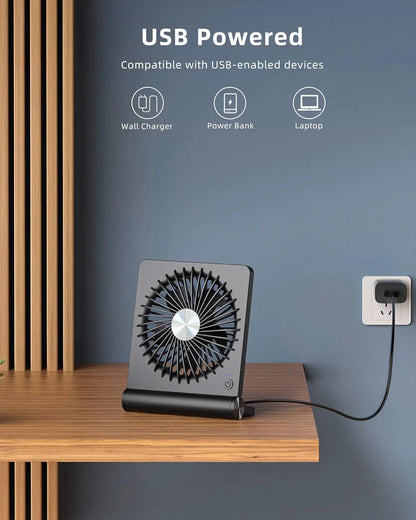 Ultra Leiser USB Tischventilator - Leistungsstark - Kompakt - Energiesparend | Brehn