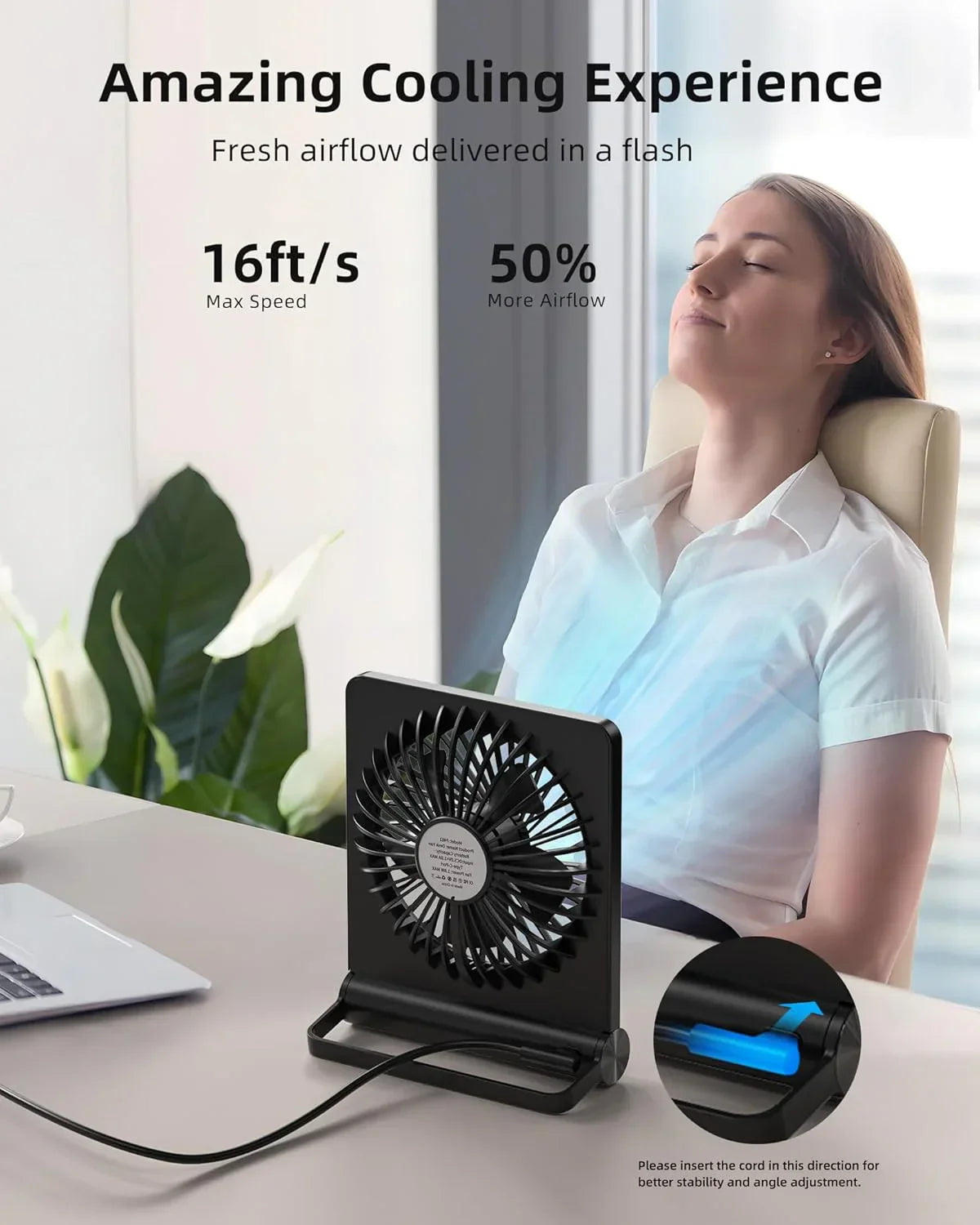 Ultra Leiser USB Tischventilator - Leistungsstark - Kompakt - Energiesparend | Brehn