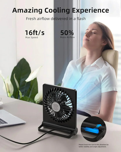 Ultra Leiser USB Tischventilator - Leistungsstark - Kompakt - Energiesparend | Brehn