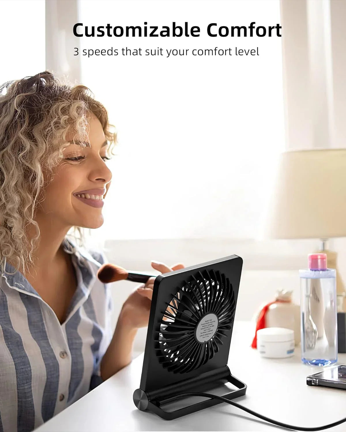 Ultra Leiser USB Tischventilator - Leistungsstark - Kompakt - Energiesparend | Brehn