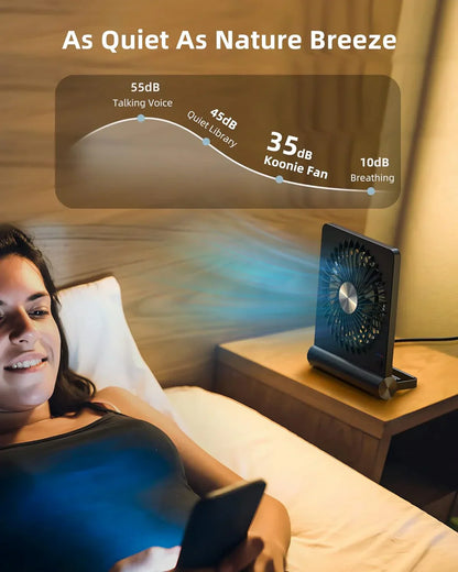 Ultra Leiser USB Tischventilator - Leistungsstark - Kompakt - Energiesparend | Brehn