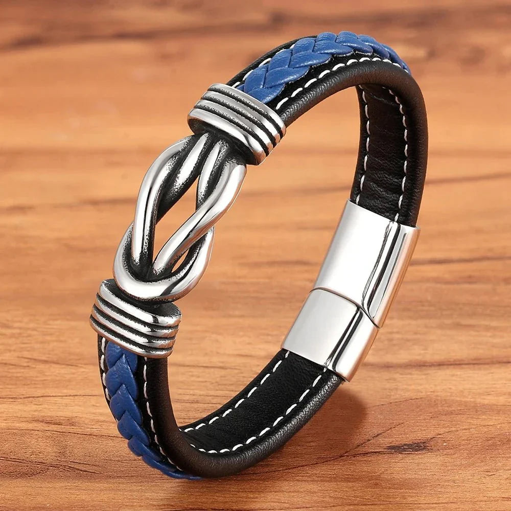 Brehn | Unisex Ewiger Liebes-Knoten Lederarmband