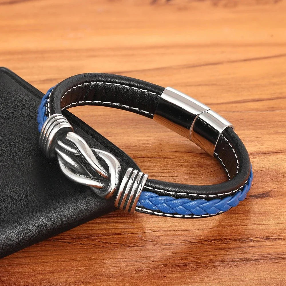 Brehn | Unisex Ewige Liebe Knoten Lederarmband