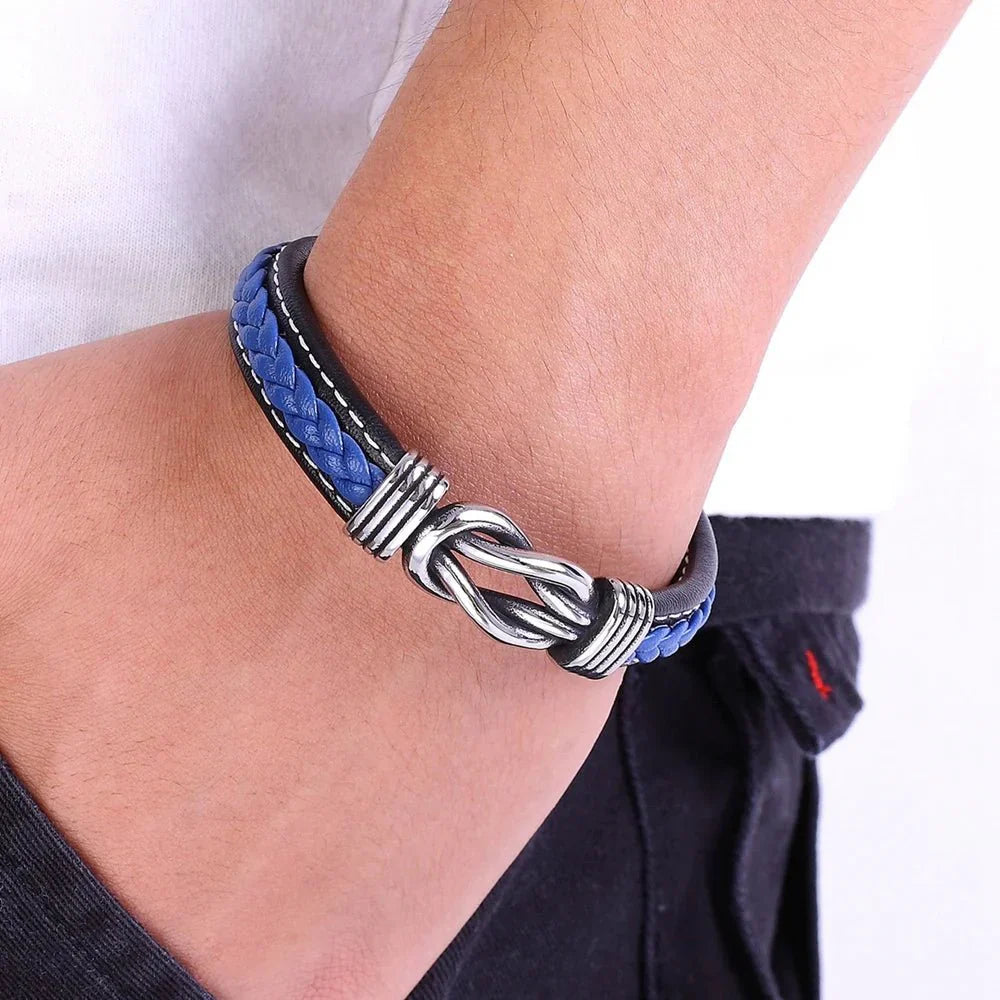 Brehn | Unisex Ewiger Liebes-Knoten Lederarmband