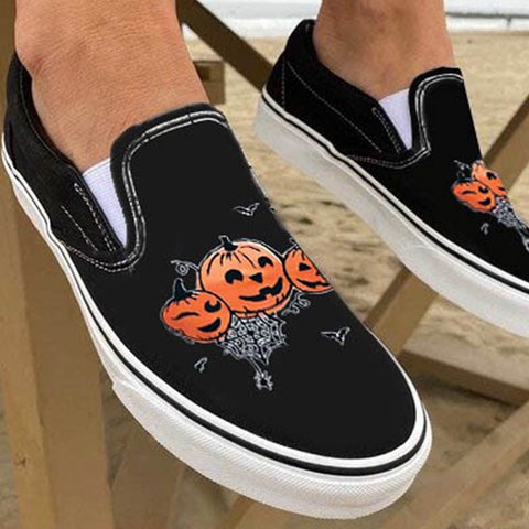 Lässige Slipper aus Leinen mit Totenkopf