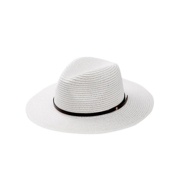 Brehn | Damen Breitkrempiger Strohhut Panama Roll Up