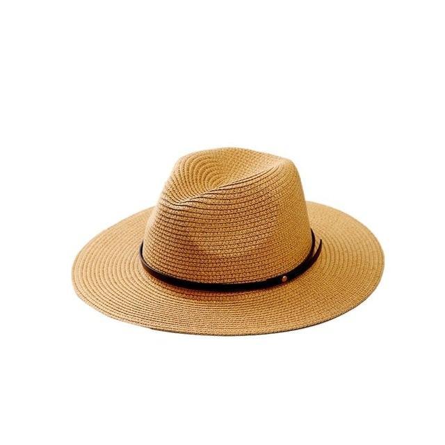 Brehn | Damen Breitkrempiger Strohhut Panama Roll Up