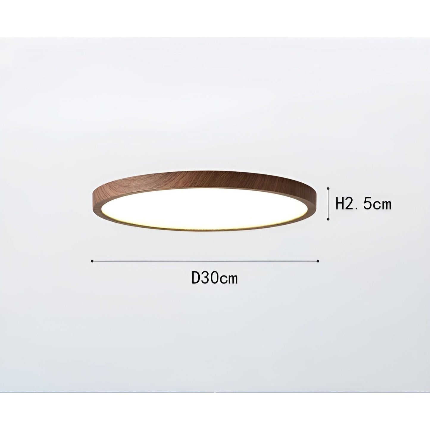 GrainGlow Light - Moderne Ultra-Dünne Holz-Deckenleuchte | Brehn
