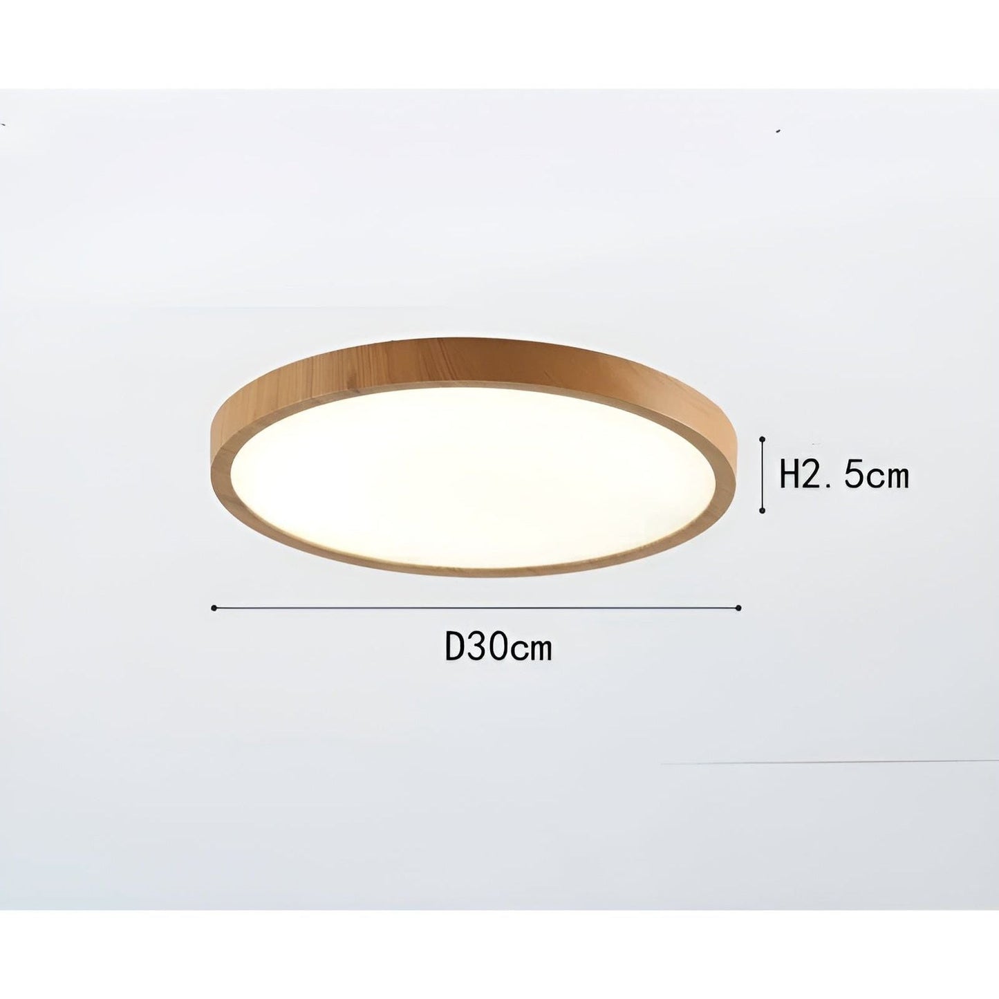 GrainGlow Light – Moderne, ultradünne Holz-Deckenleuchte