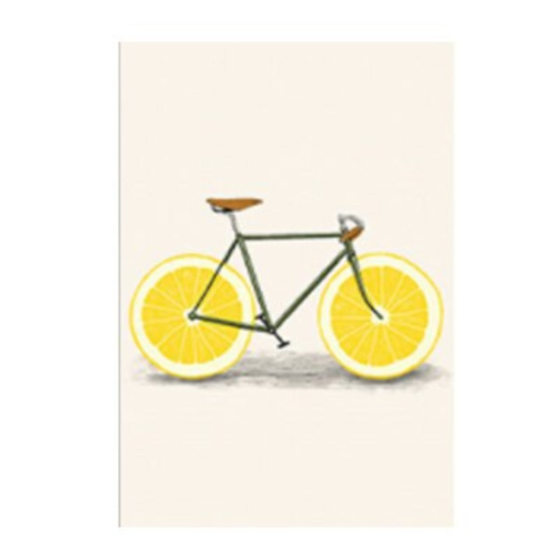 Minimalistische Mode Obst Fahrrad - Leinwand Wandkunst Druck