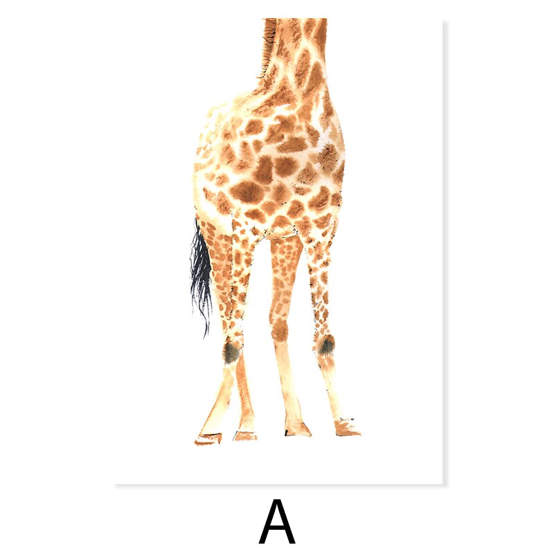 Süße Giraffe Traum Aquarell - Leinwand Wandkunst Druck